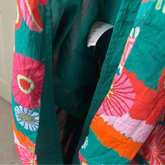 Farm Rio Pleated Palm Midi Dress Tropical - Picture 8 of 16